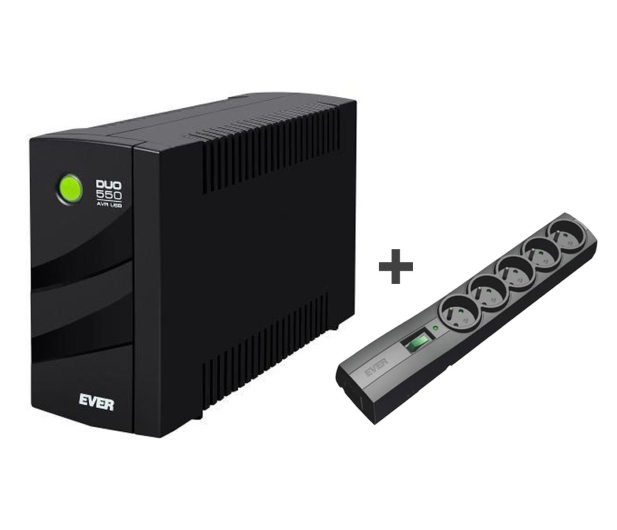 Ever UPS DUO 550 AVR + Listwa 5 gniazd IEC, 1.5m - 596429 - zdjęcie